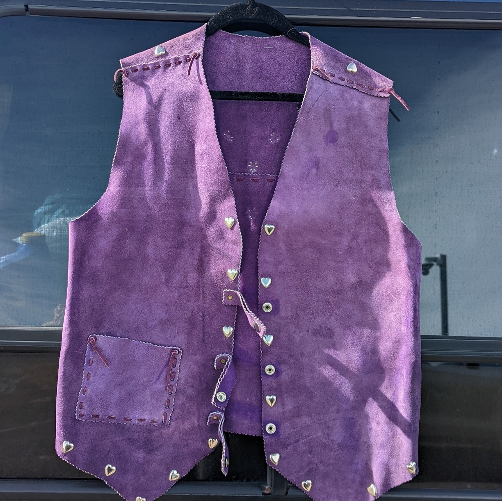 Vintage Purple Suede Vest